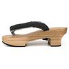 Kimono Cafe Geta Sandals for Ripple Comfortable To Walk Comfortable Women's Yukata, Heel, Linen, Black, Navy, Sage, Blue, Brown, Pink, Elegant, Adult,