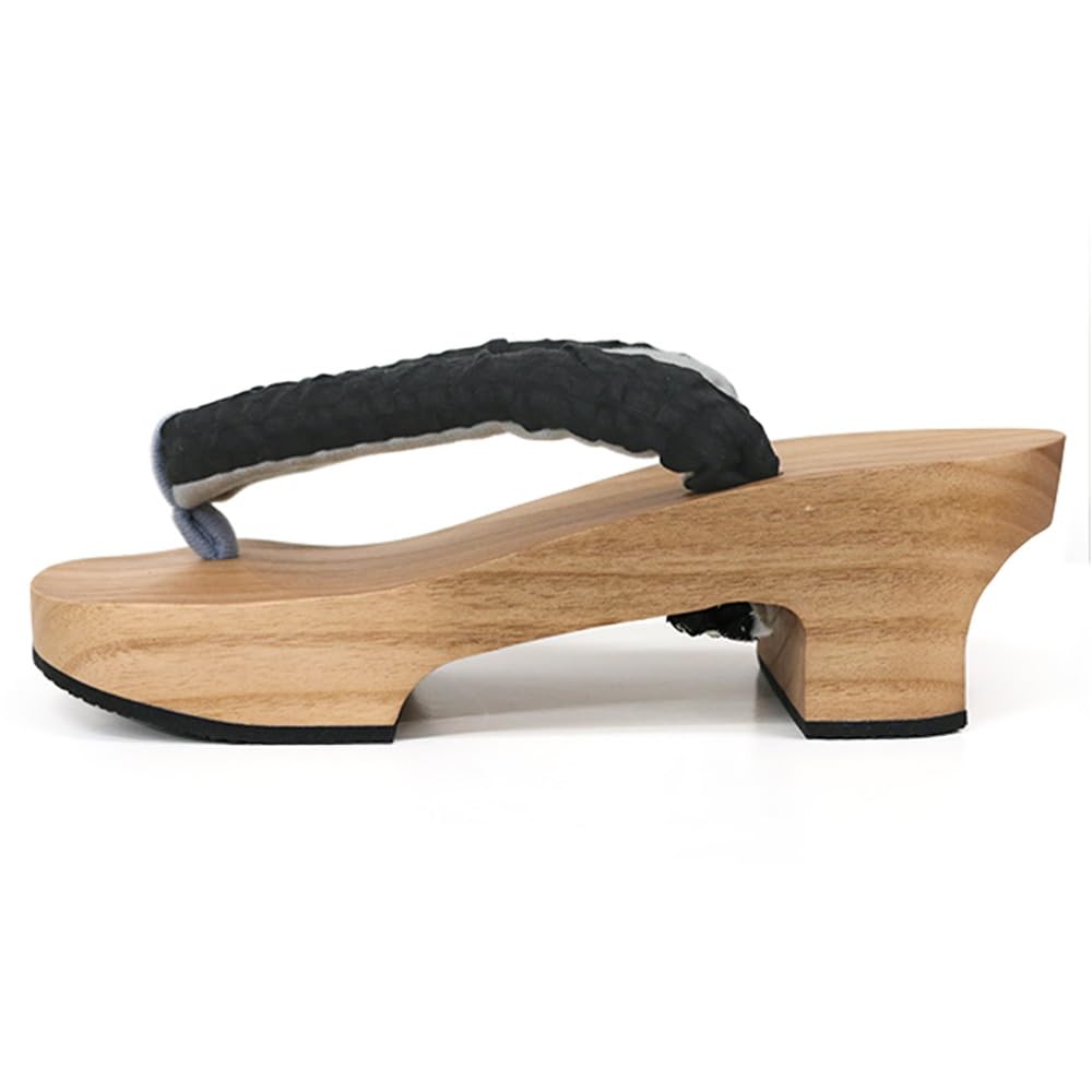 Kimono Cafe Geta Sandals for Ripple Comfortable To Walk Comfortable Women's Yukata, Heel, Linen, Black, Navy, Sage, Blue, Brown, Pink, Elegant, Adult,