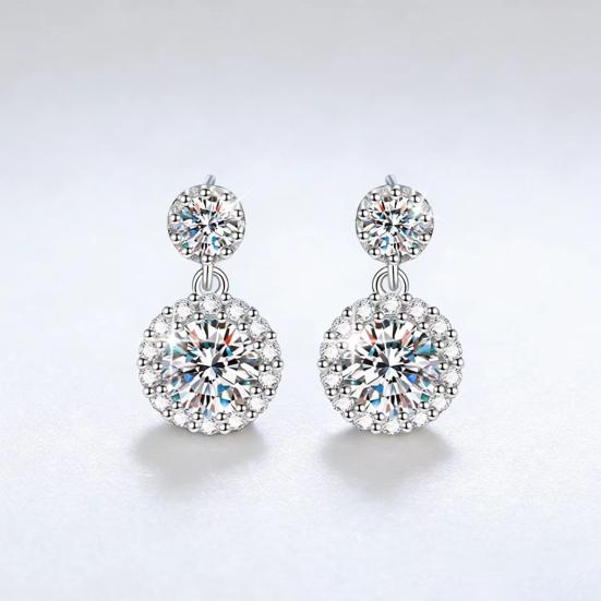 1 Pair Stud Earrings White Cubic Zirconia Stones Ear Studs High Transparency Women Earrings Temperament Versatile Jewelry Gift