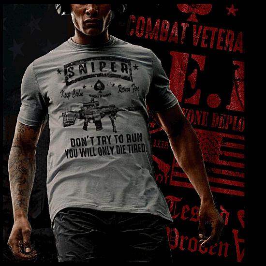 

Снайперская футболка военная Пехота разведчик тактический Оператор Меткий стрелок умри уставшим XL