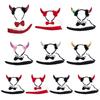 Devil Costume Kits Halloween Party Prop Devil Ears Headband Bow Tie Tail Set Cosplays Performances Prop for Women Kids
