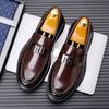 Luxury Brand Mens New Loafers Men Casual Shoes Thick Bottom Men British Brown Wedding Dress Shoes Leather Fashion Male Footwear