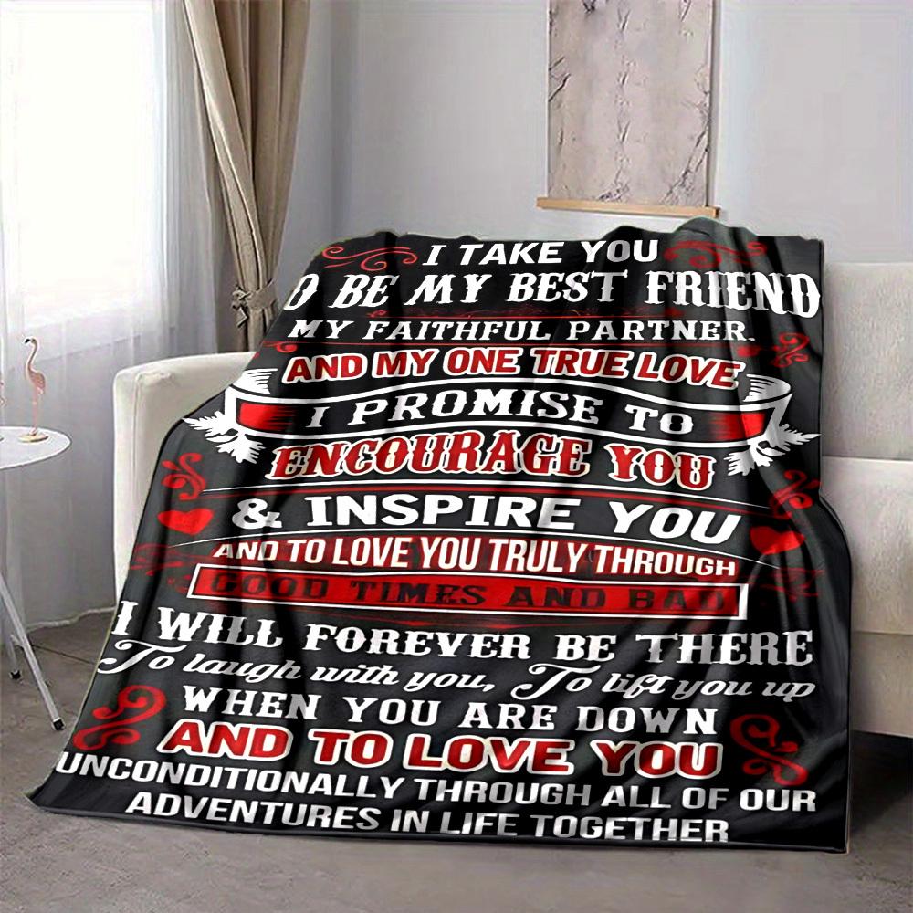 1pc Friendship Quote Blanket - Perfect Gift for Birthdays, Christmas & Halloween- Soft, Warm & Versatile yy250909143