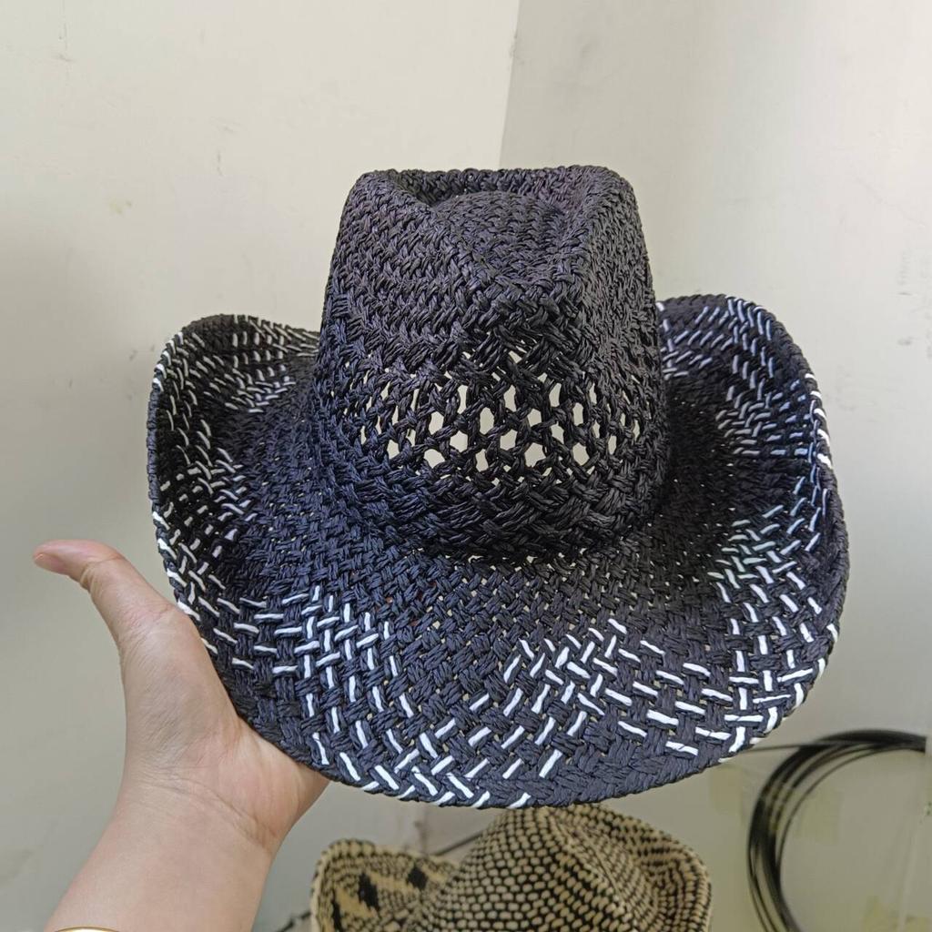 Women's Cowboy Straw Hat 2024 New Western Cowboy Sun Hat Spring Knight Hat Men's Jazz Hat Summer Cowboy Hat Sombrero Hombre