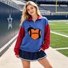 Women's Fashion Casual Printed Zip-Up Sweatshirt with Stand Collar and Long Sleeve
