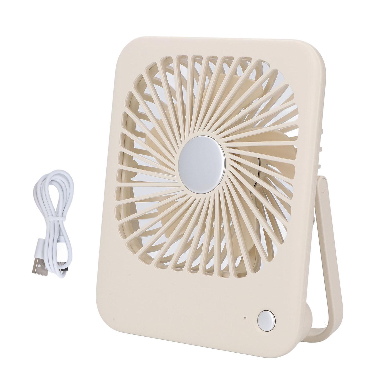 

Desk Fan 3 Speed Adjustable Low Noise Powerful Portable Small USB Tabletop Fan for Office Bedroom бежевый