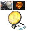 Vintage Retro Style Headlight Universal Motorcycle Headlamp Motorbike Modification AccessoryBlack Shell, Yellow Glass