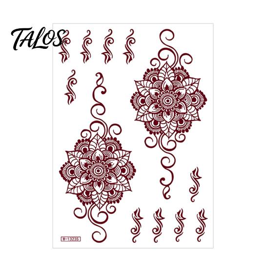 Temporary Tattoo Sticker, Flower Lace Lotus Pattern Fake Tattoos for Women Men, Waterproof DIY Face Arm Leg Body Art Decoration for Masquerade Party