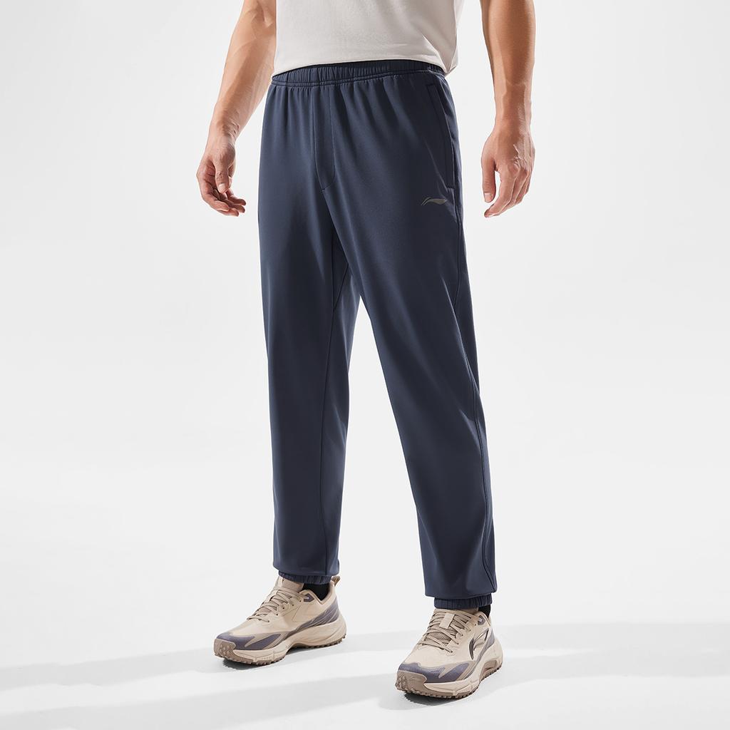Li Ning Fitness Series Minimalist Brand Logo Comfortable Versatile Sports Lace-Up Casual Pants Men Pants AYKV727-4