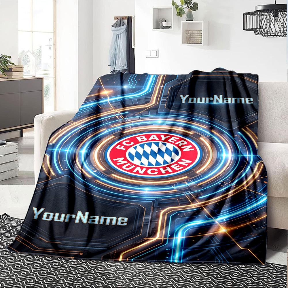 Bayern Munich Personalized Name Blanket Gift Personalized Blanket Durable Comfort Perfect for Couch Chair Sofa Livingroom Ideal for All Seasons