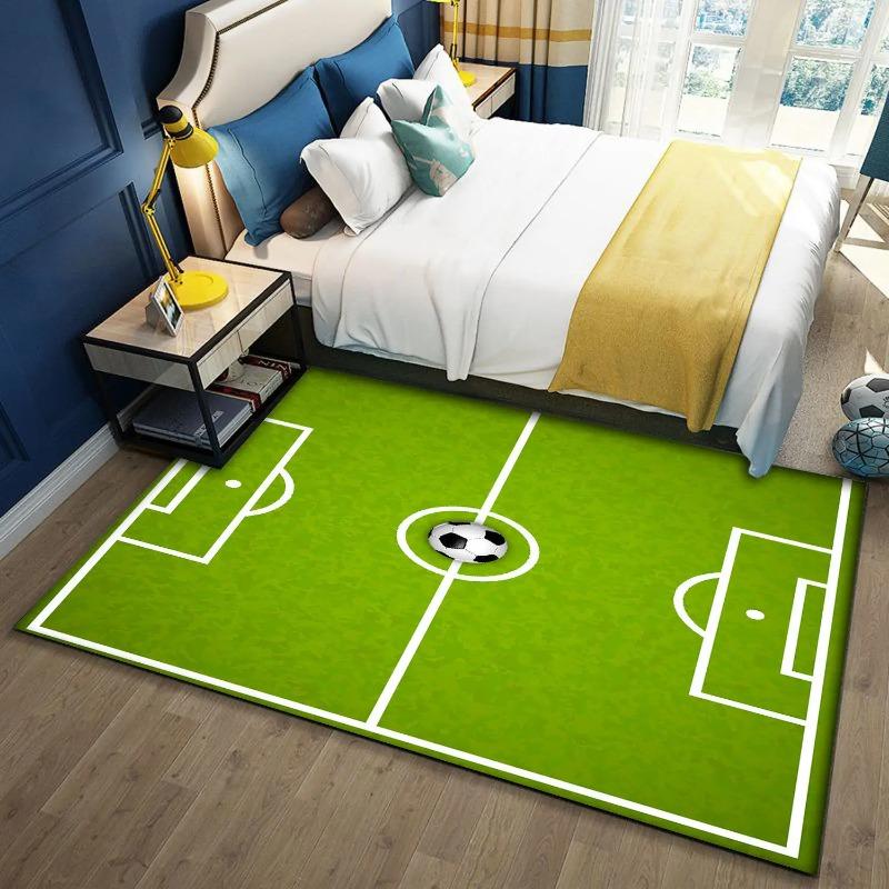 Football Field Carpet for Living Room Children's Play Anti-slip Large Area Rugs Home DecorBedroom Bedside Foot Pad Bath Doormat