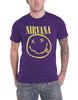 T-shirt Nirvana Gialla Sorriso Logo Band nevermind nuova Ufficiale Viola Unisex Taglia