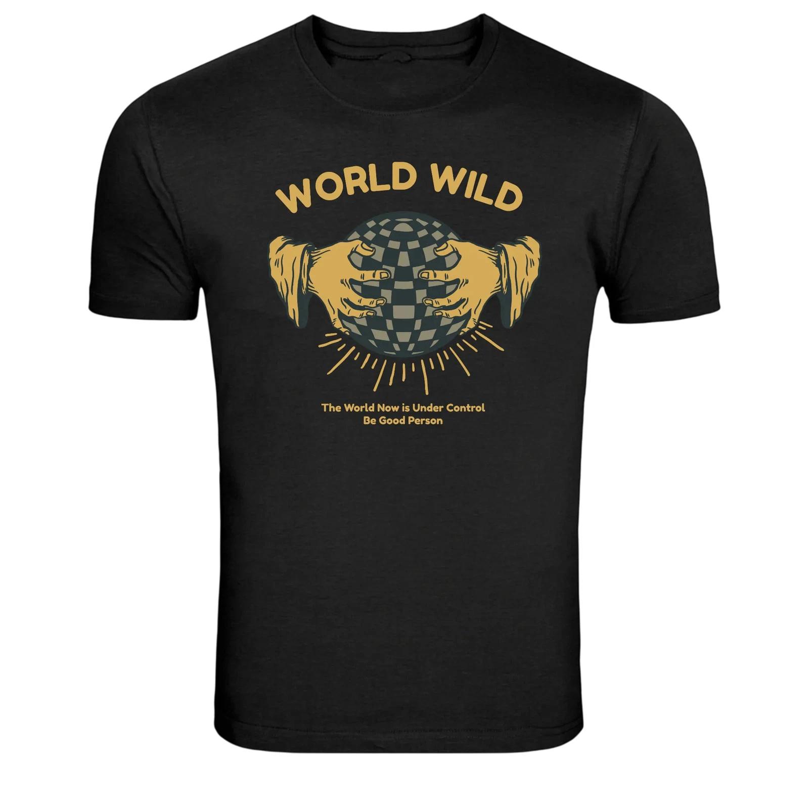 World Wild Graphic Message Art Style T-Shirt L