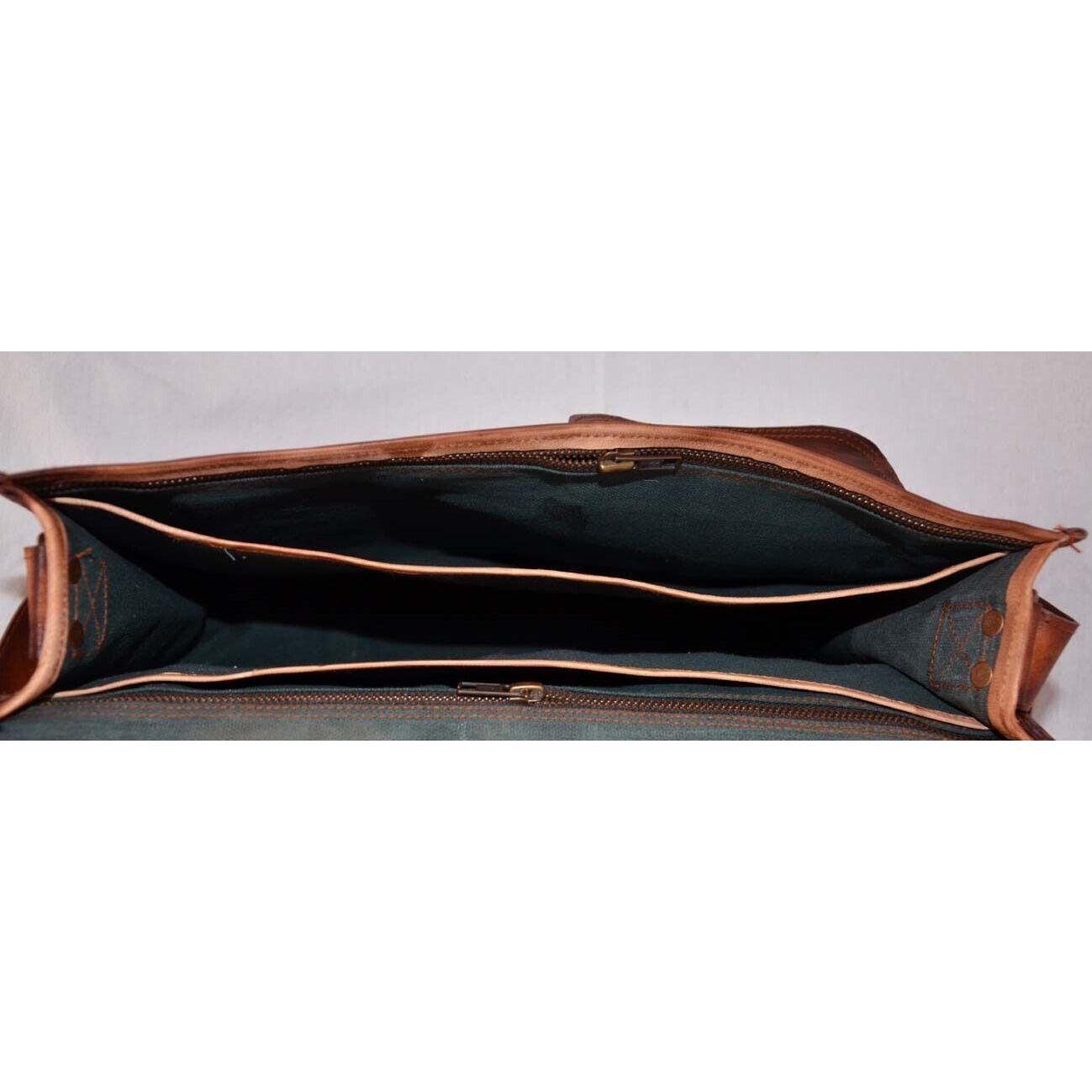 Новая большая мужская кожаная сумка-мессенджер — фото 3