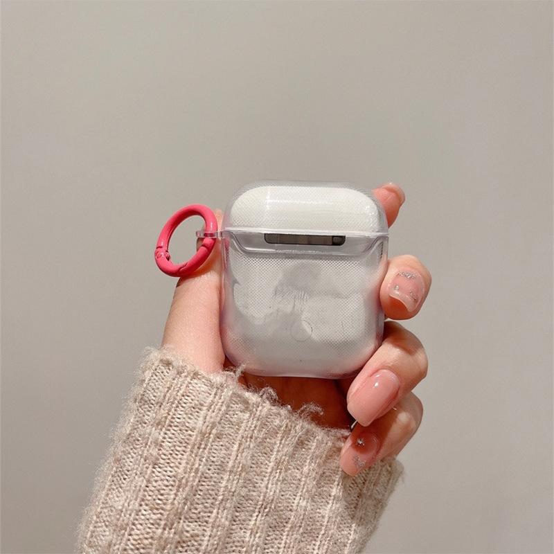 Airpods Pro Pink Bear Strawberry Bluetooth Headset Cover 3Rd Generation Protective Case Airpods 1 /2 Generation Hanging Buckle