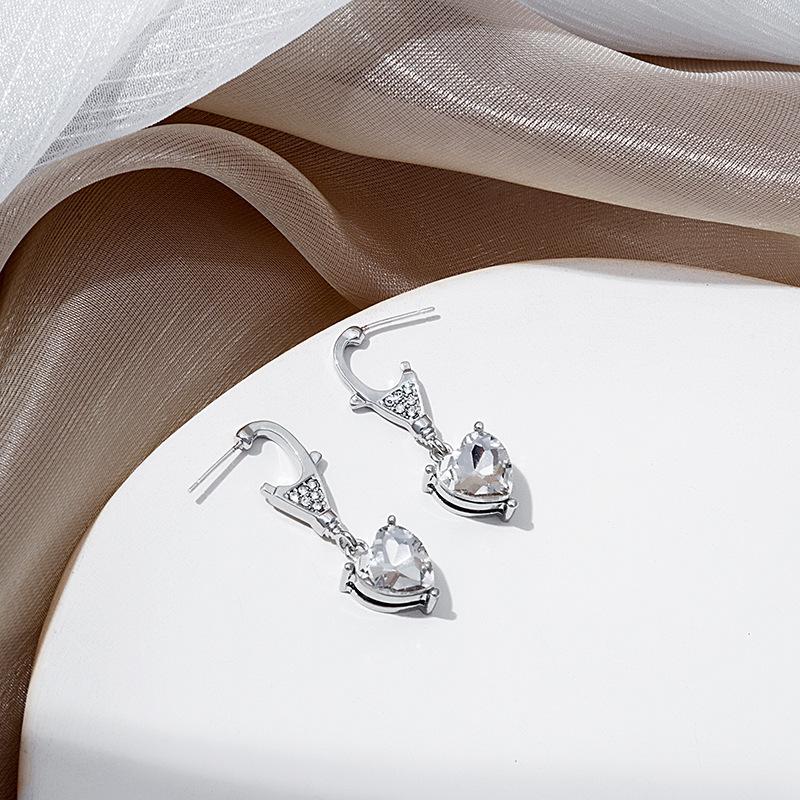 Asymmetrical Rhinestone Drop Earrings - Korean Style, Trendy & Unique Geometric Jewelry for Women