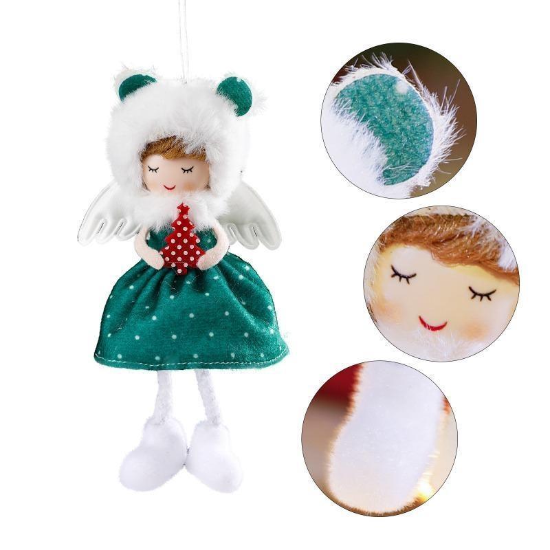 1 Pcs Cute Girl Angel Christmas Pendant Xmas Tree Hanging Ornaments Christmas Decorations for Home Christmas Dolls Kids Gift