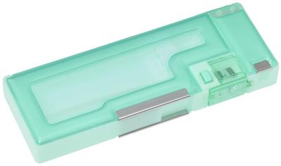 Raymay Fujii Capaletto Pencil Clear FB1390M Case, Box-Shaped, 3-Pocket, Green,