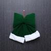 Velvet Christmas Bows Stuffed Plush Xmas Hanging Bows Ornament with Fluffy White Fur Trim for Holiday Tree Garland Fireplace Decoration