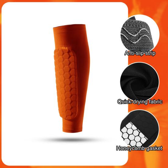 2 Pairs Soccer Shin Guards for Kids Youth Adult Calf Compression Sleeve with Honeycomb Pads Protective Gear for Football Baseball Boxing