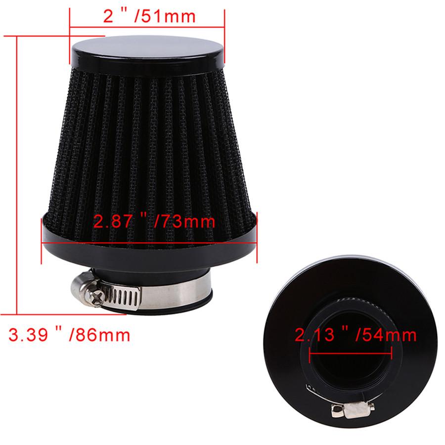 54mm Motorcycle Cone Style Air Filter Large Displacement with Adjustable Clamp