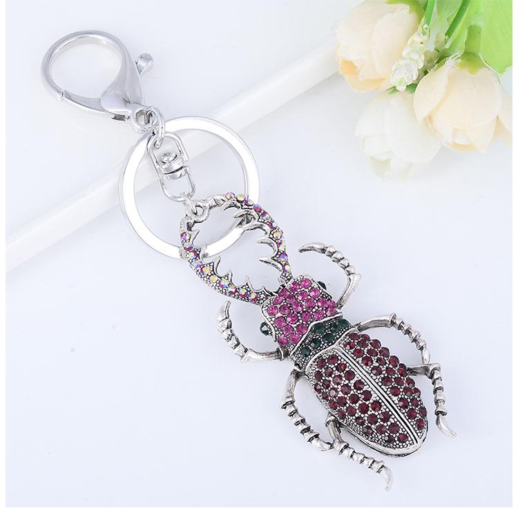 EASYA New Arrival Crystal Insect Shape Chaveiro Keychain Cute Sparkling Metal Key Ring Holder Accessories For Women Girls Bag