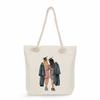 Sisters Print Thick Rope Single-shoulder Beach Bag 7275 CLE