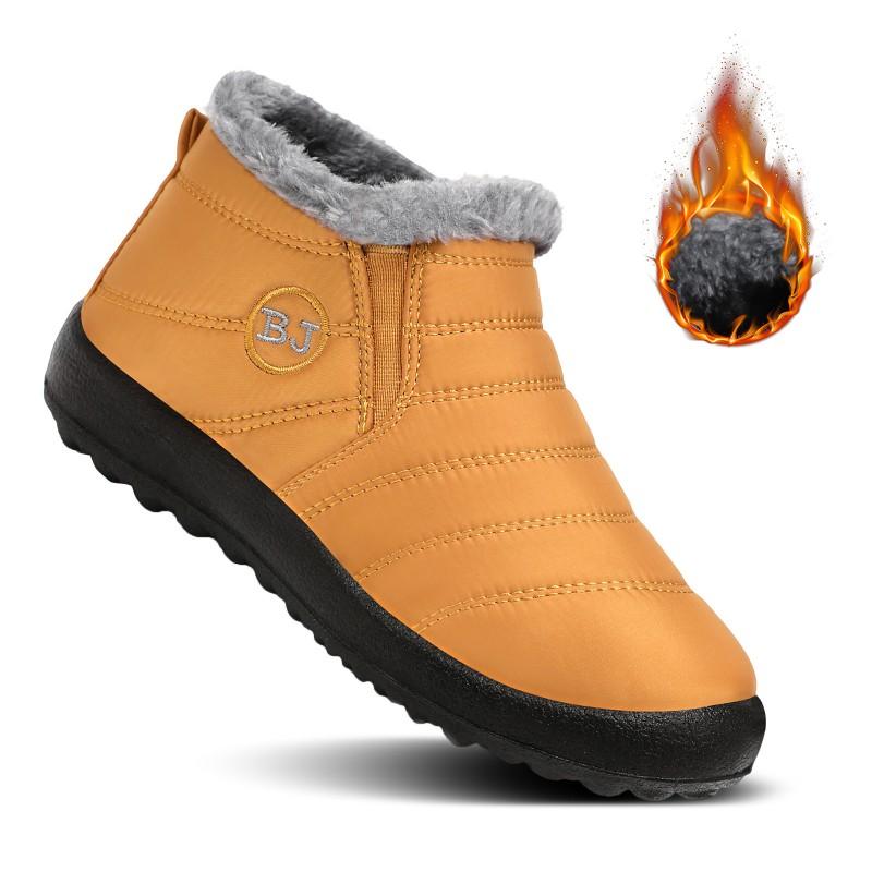 Couple Winter Snow Boots Low Top Warm Fleece Lined Non Slip Soft Sole Cotton Shoes Women Men Size 36-46