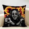 LOGO OOzzy Osbourne  Cushion Cover Natural Linen Organic Fabric DoubleSided Printing Room Sofa Decor Pillow Case