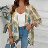 Women Summer New Tropical Print Chiffon Cardigan Vacation Style Loose Sun Protection Fashion Coat