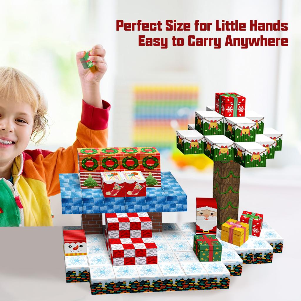 Non-Toxic Christmas Mine World Magnetic Building Blocks Montessori Stem Educational Sensory Toys For Kids Children Diy Christmas Gift