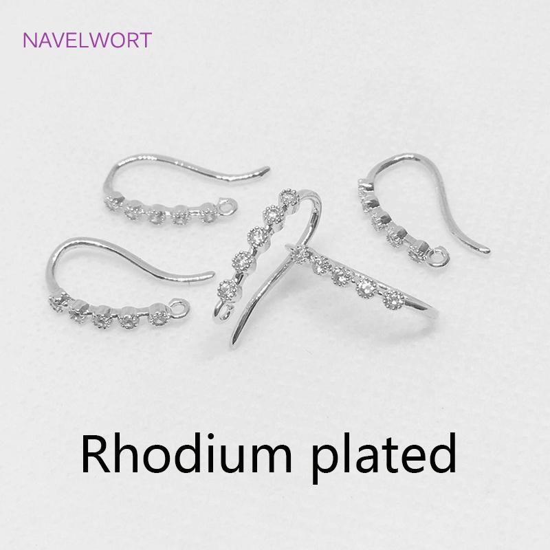 Multi Sizes 14K Gold Plated U Shape Earring Hooks Fittings Inlaid Zircon Ear Wire Hooks For DIY Jewelry Making Accessories Craft