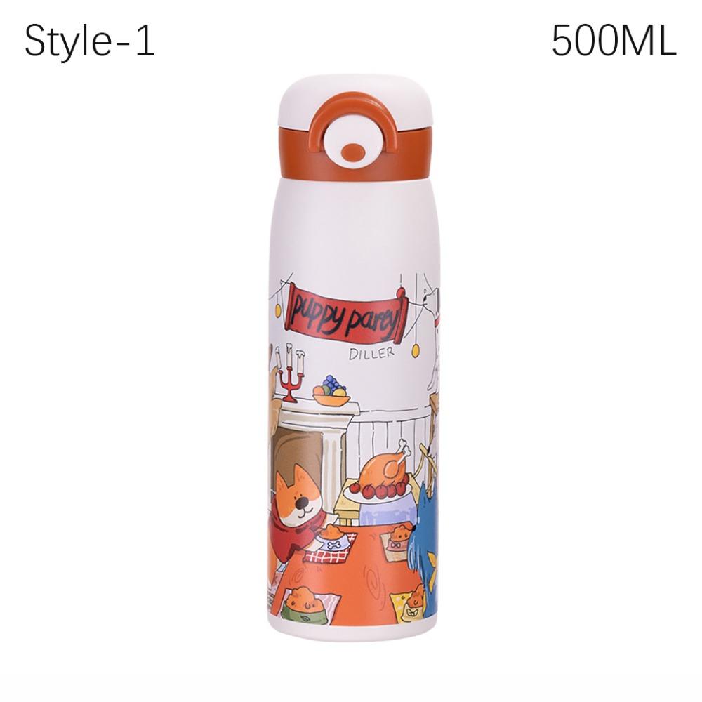 

Large Capacity Thermal Mug 316 Stainless Steel Vacuum Cup Cartoon Water Bottle Style-1(500ML)