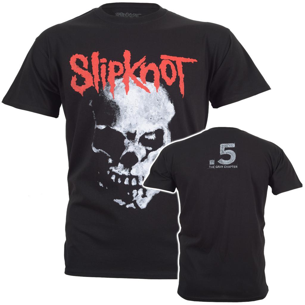 T-shirt Slipknot .5: The Gray Chapter Teschio Nero Ufficiale Nuovo