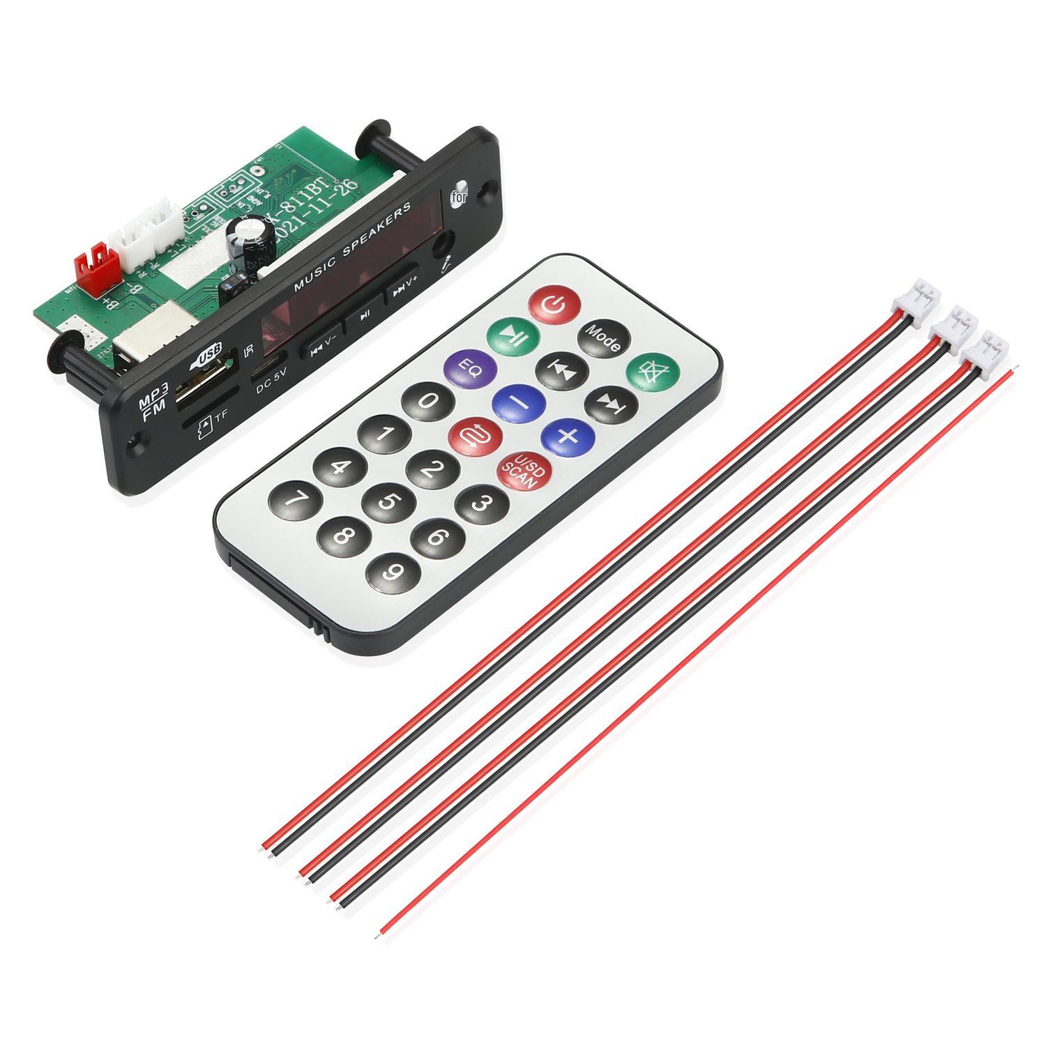 12V 40W Bluetooth Amplifier Board with MP3 Decoding & Recording 12V (Dimensions: 93*25mm, Weight: 38g) чёрный