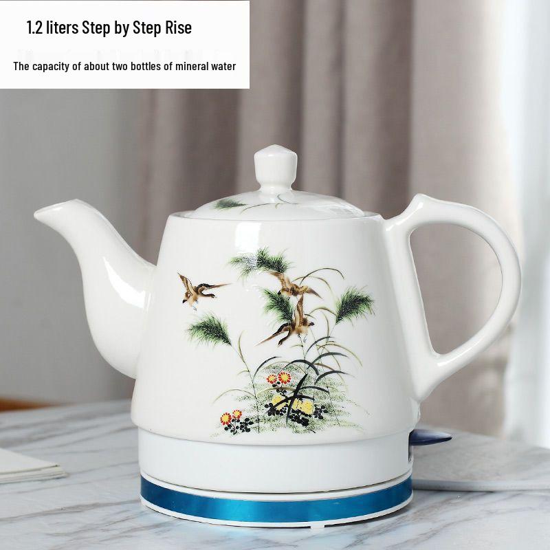 

Jingdezhen Blue and White Porcelain Electric Kettle - Large Capacity, Auto Power-Off, Ideal for Home and Tea Use.