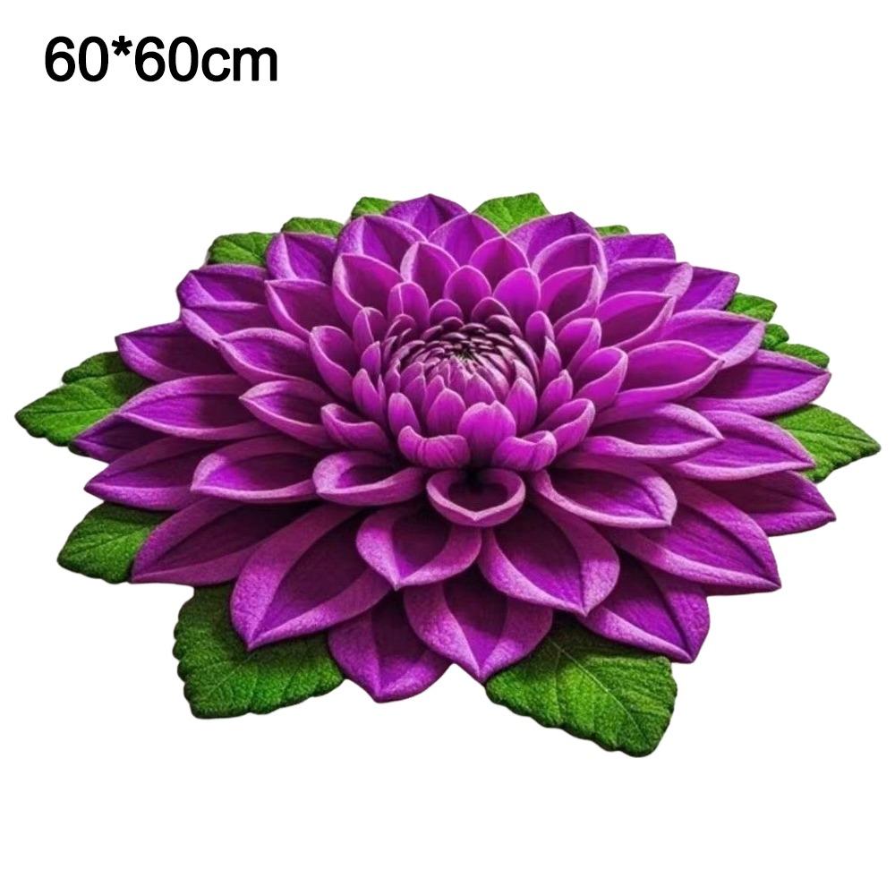 Special-shaped 3D Flower Carpet Non-slip Absorbent Bathroom Floor Mat Soft Dirt-resistant Door Blanket