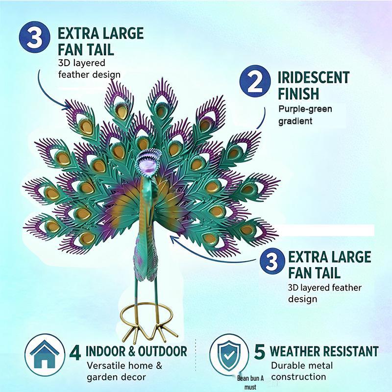 New Metal Peacock Statue for Garden Decoration