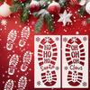 6-teiliges Set Weihnachtsschablonen zum Malen von Weihnachtsmann-Fußabdrücken, Weihnachtsmann-Stiefelabdrücken und Schneeflocken-Schablonen