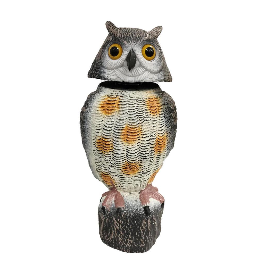 Cross-Border Owl: Outdoor Bird-Scaring, Rodent-Repelling Resin Ornament with Head Movement
