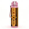 1PC Africa Tribal Geometric Texture 750ml Color Plastic Sports Water Bottle Leakproof Flip Straw Lid Suitable for Sports Office Home Use