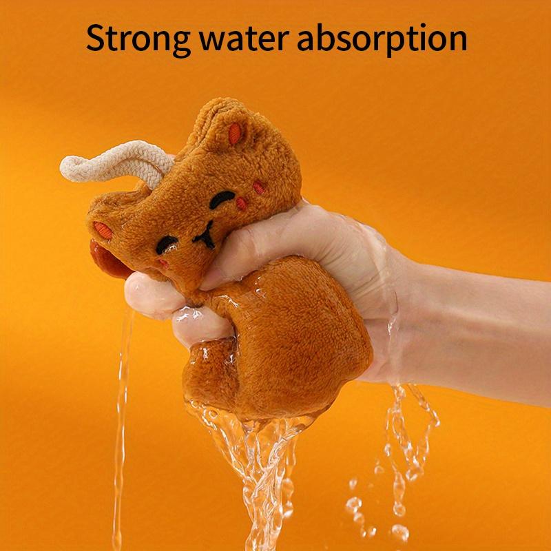 Cartoon Cat Shaped Hand Towel Kitchen Bathroom Hanging Absorbent Hand Towel Household Multi-functional Cleaning Hand Towel