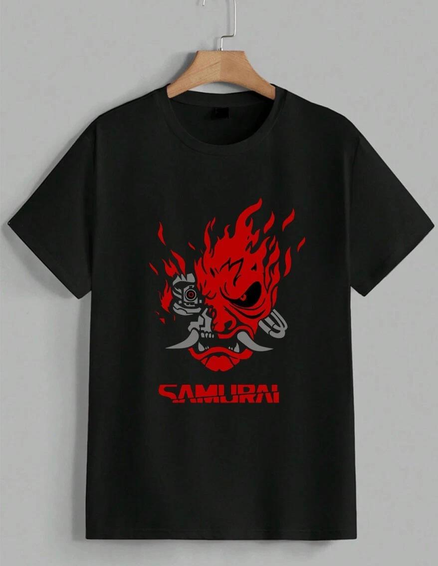 Cyberpunk 2077 Samurai Band Johnny Silverhand Video Game Anime T-Shirt Unisex M