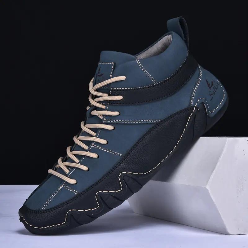 Fashion Leather Casual Shoes Sneakers for Men Fashion Outdoor Walking Loafers Shoes Comfortable Footwear Luxury Man Boots 2025 Size 48