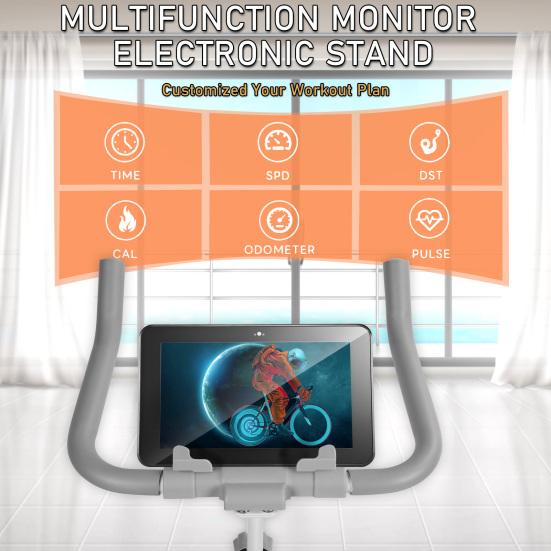 Heimtrainer Ergometer Indoor Cycling Bike Magnetischer Heimtrainer Fahrrad Heimtrainer aufrecht für Heim-Fitnessstudio-Workout mit Bremse Schwungrad