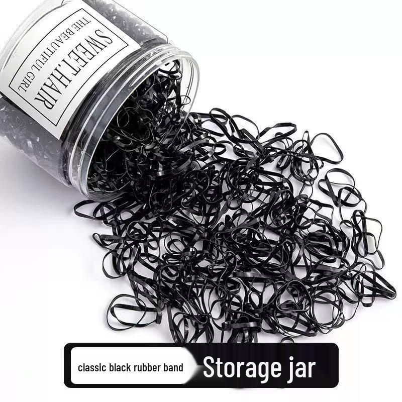 Black Thickened Elastic Hair Ties: Wide, Durable, High-Elasticity Bands for Adults