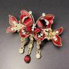 Korean Butterfly Rhinestone Tassel Hair Clip for Women - Bow Knot Crab Bun Holder Retro Style