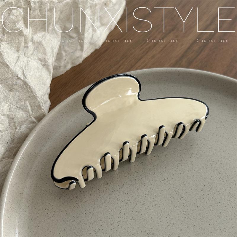 Medium & Large Acetate Acrylic Hair Claw Clip - Japanese & Korean Fashion, Versatile Solid Color Hair Accessories