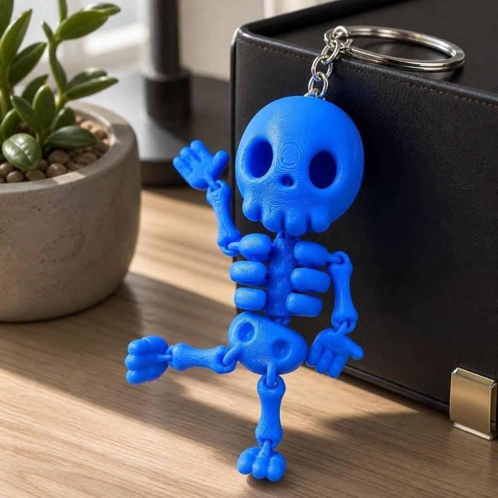 Hanging Ornaments Skeleton Keychain 3D Printed Halloween Keychains Purse Car Bag Accessories