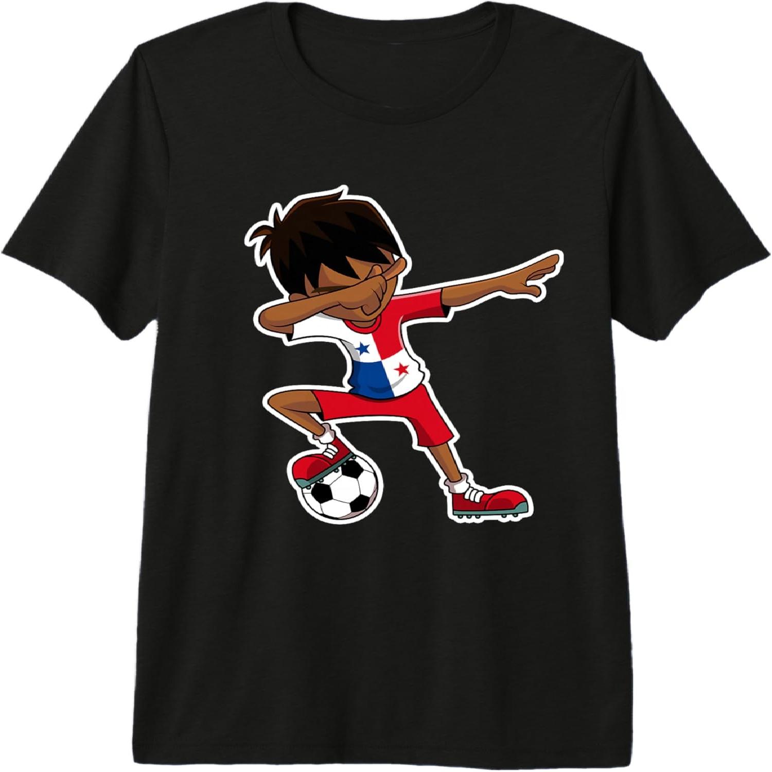 Dabbing Soccer Boy Panama Jersey, Panamanian Kids Dab Gifts Premium Tri-blend T-Shirt S